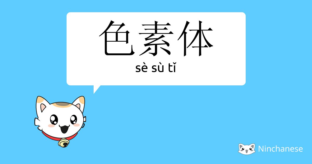 色素体 Se Su Tǐ Chinese Character Definition English Meaning And Stroke Order Ninchanese
